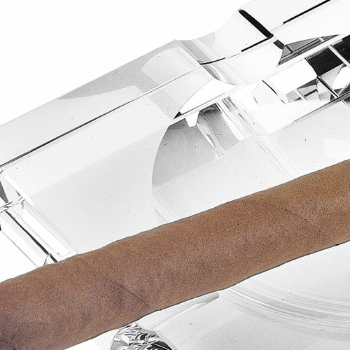 Handcrafted Square Crystal Cigar Ashtray — Lead-Free Optical Crystal