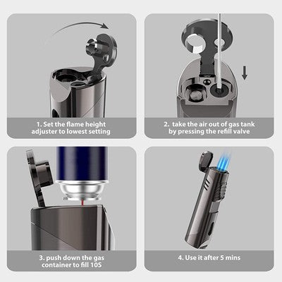 The Pinnacle Triple Flame Cigar Torch Lighter — with Built-In Punch Cutter