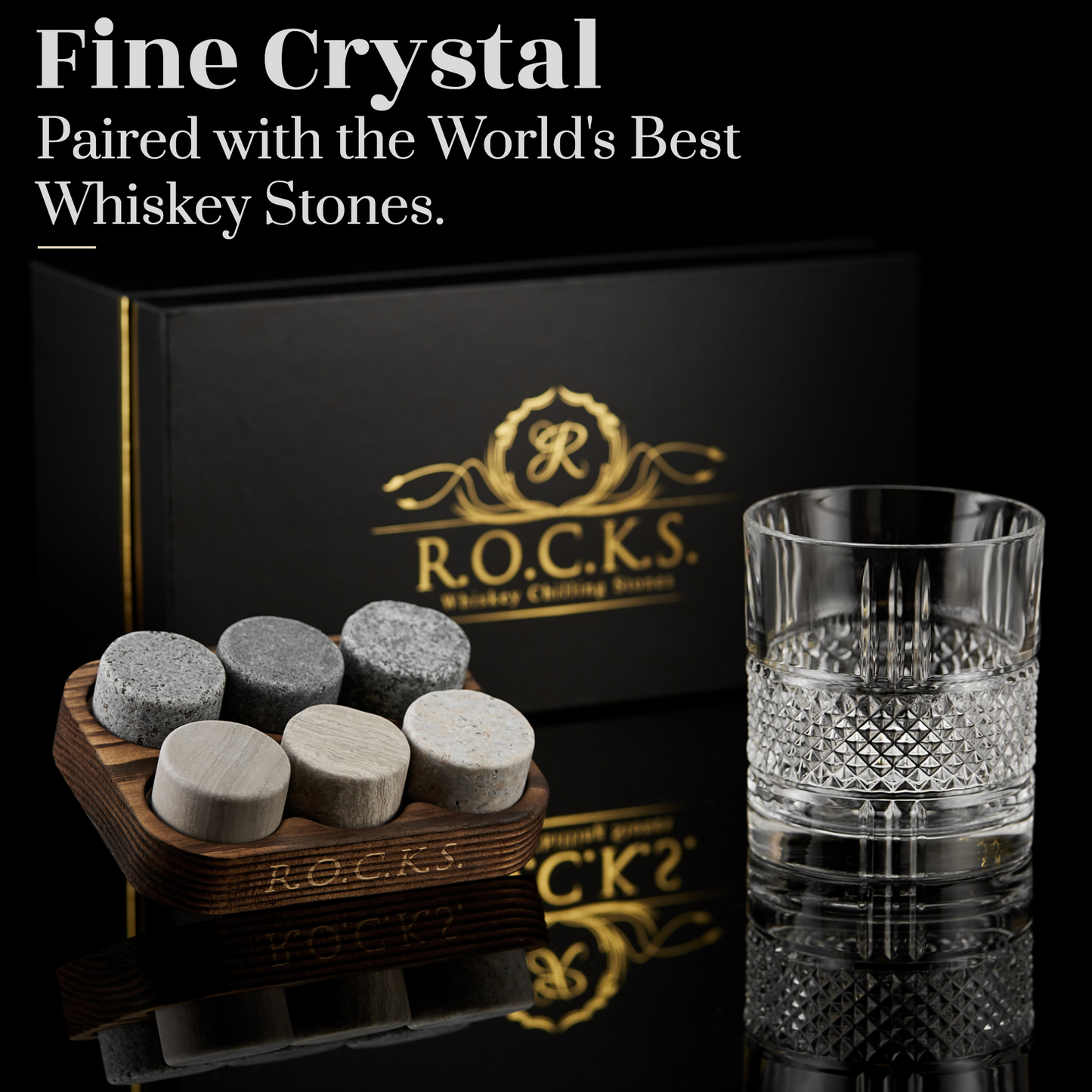 The Connoisseur's Set — Reserve Glass Edition with Granite Whiskey Stones