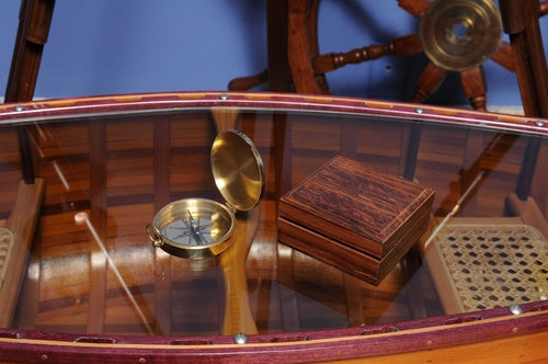 Solid Brass Marine Compass with Hinged Lid — Heritage Nautical Collection