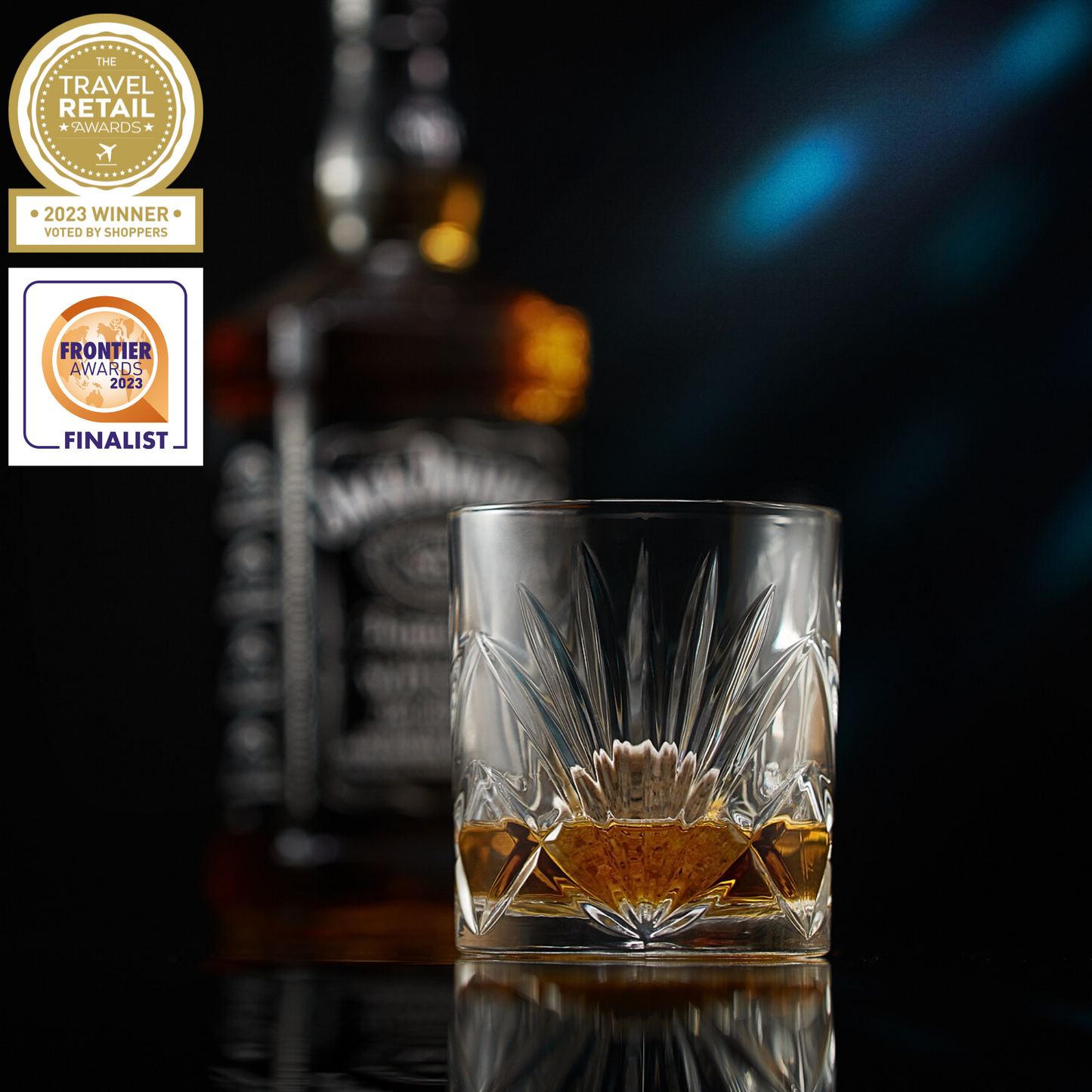 The Connoisseur's Set — Diamond Cut Crystal Palm Whiskey Glasses