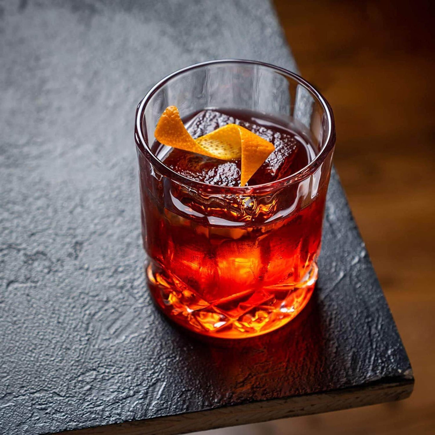 The Connoisseur's Set — Signature Crystal Whiskey Glasses with Granite Chilling Stones