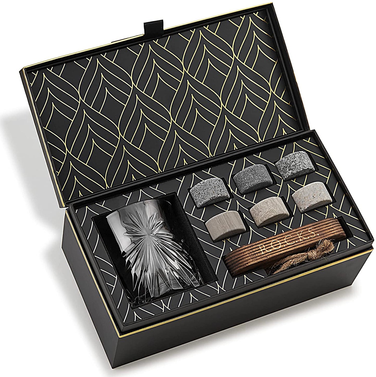 The Connoisseur's Set — Soleil Glass Edition with Granite Whiskey Stones