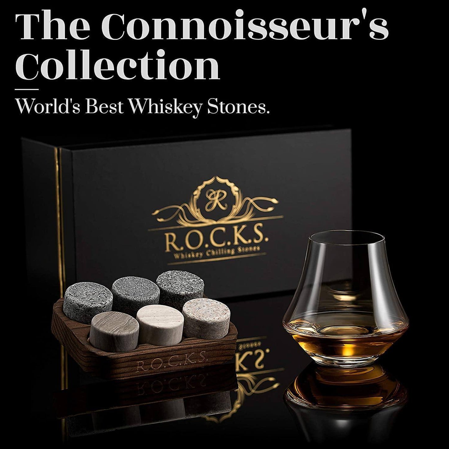 The Connoisseur's Set — Nosing Glass Edition with Granite Whiskey Stones