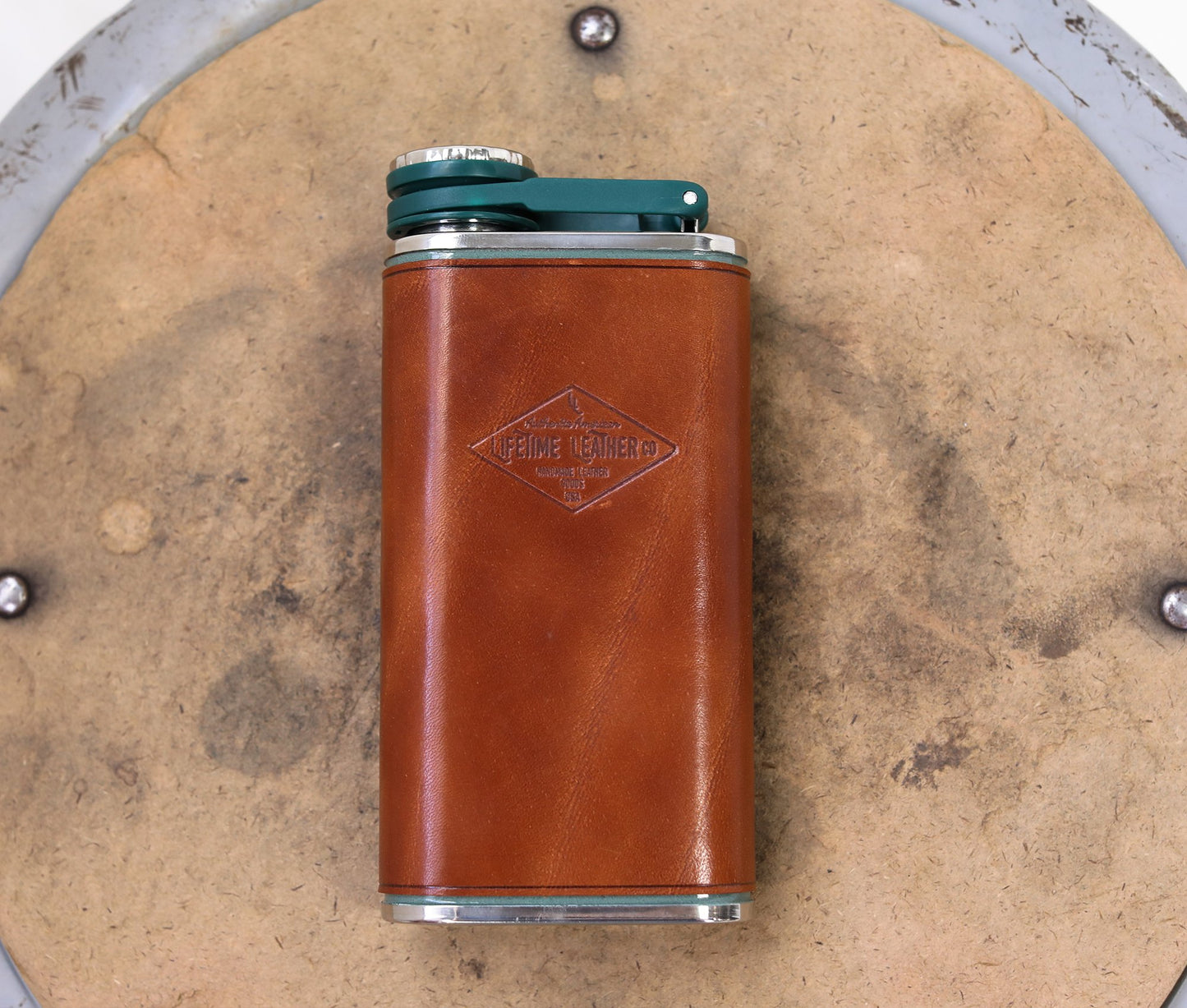 Genuine American Leather Flask — Hand-Sewn Stanley® 8oz Heritage Flask