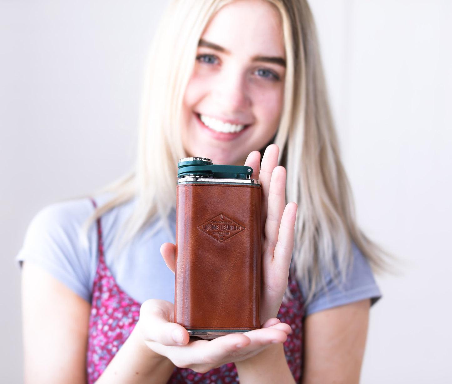 Genuine American Leather Flask — Hand-Sewn Stanley® 8oz Heritage Flask