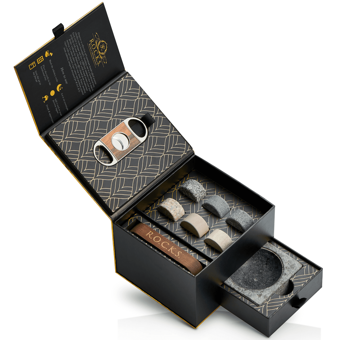 The Gentleman's Set — Granite Whiskey Stones & Cigar Ashtray Collection