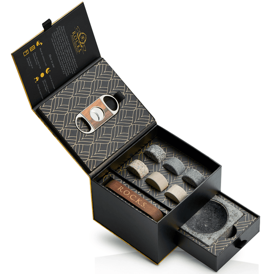 The Gentleman's Set — Granite Whiskey Stones & Cigar Ashtray Collection