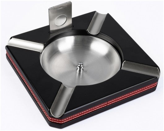Leather Trim Cigar Ashtray with Built-In Cutter — Heritage Desk Collection