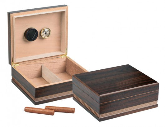 The Duke Cigar Humidor — Rich Walnut Finish with Spanish Cedar Lining