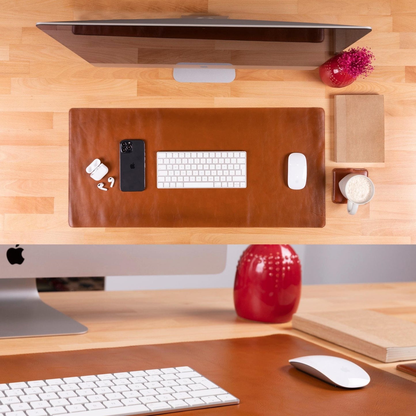 Rawlins Full-Grain Leather Desk Pad — Executive Desktop Mat