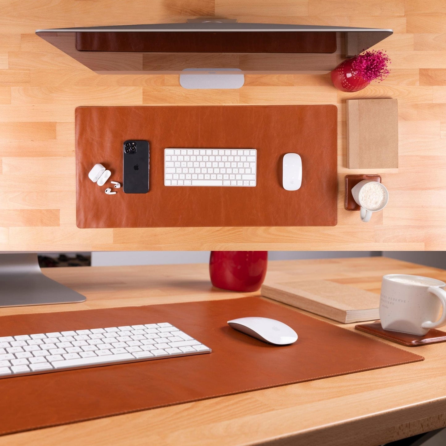 Rawlins Full-Grain Leather Desk Pad — Executive Desktop Mat