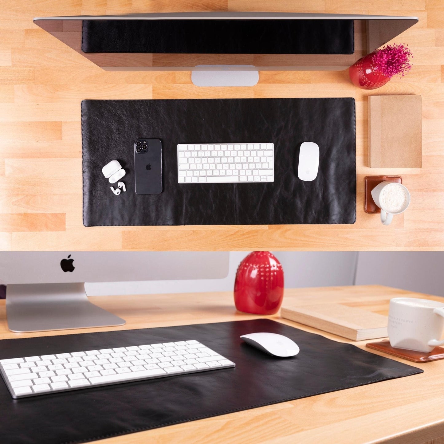 Rawlins Full-Grain Leather Desk Pad — Executive Desktop Mat