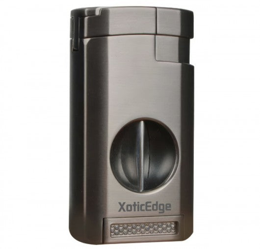 XoticEdge Aurora Triple Flame Cigar Lighter — with Built-In Double Blade Guillotine