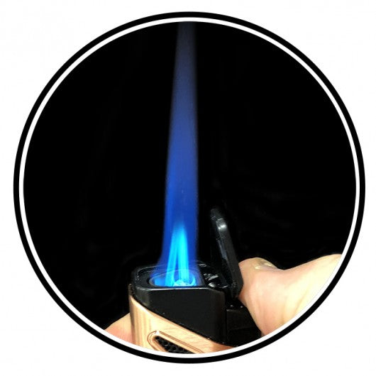 The Matrix Triple Flame Cigar Torch Lighter — with Retractable Punch Cutter